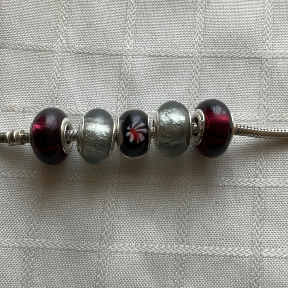 3 for $30 item - Five multi coloured resin beads - #2